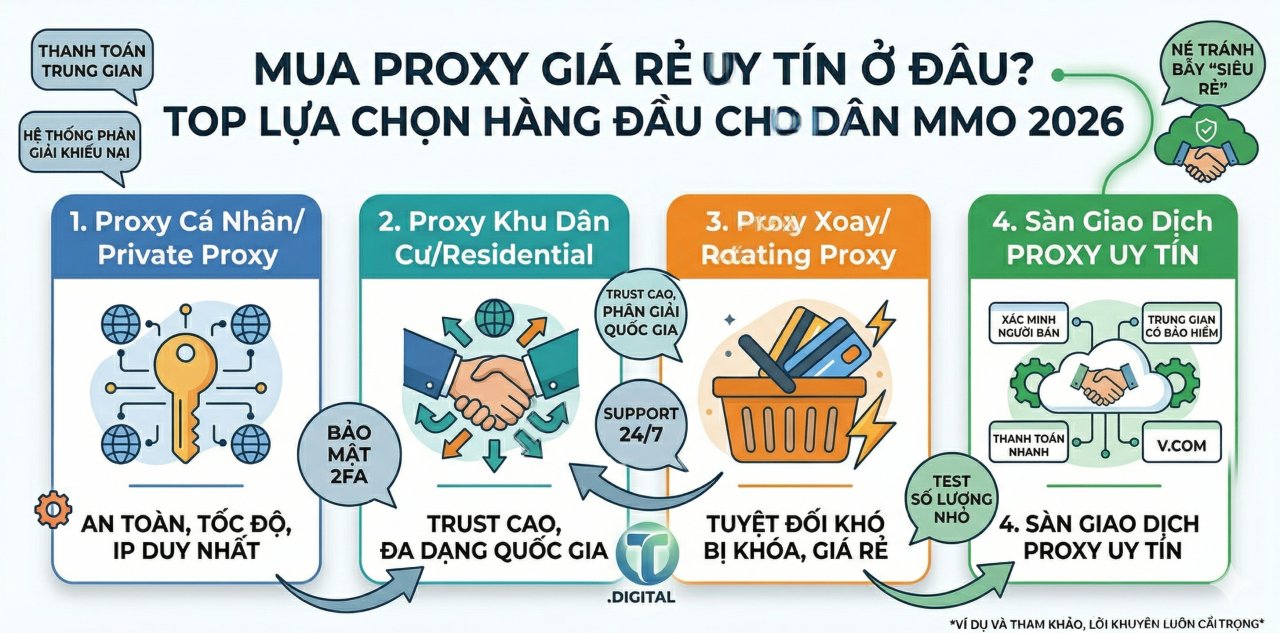 Mua proxy giá rẻ uy tín ở đâu? Top lựa chọn hàng đầu cho dân MMO 2026
