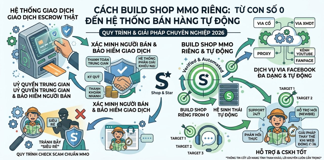 Cách build shop MMO riêng: Từ con số 0 đến hệ thống bán hàng tự động