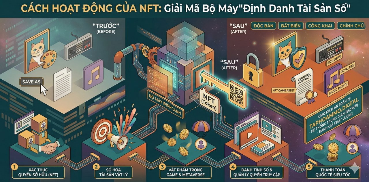Cách hoạt động của NFT: Giải mã bộ máy "Định danh tài sản số"