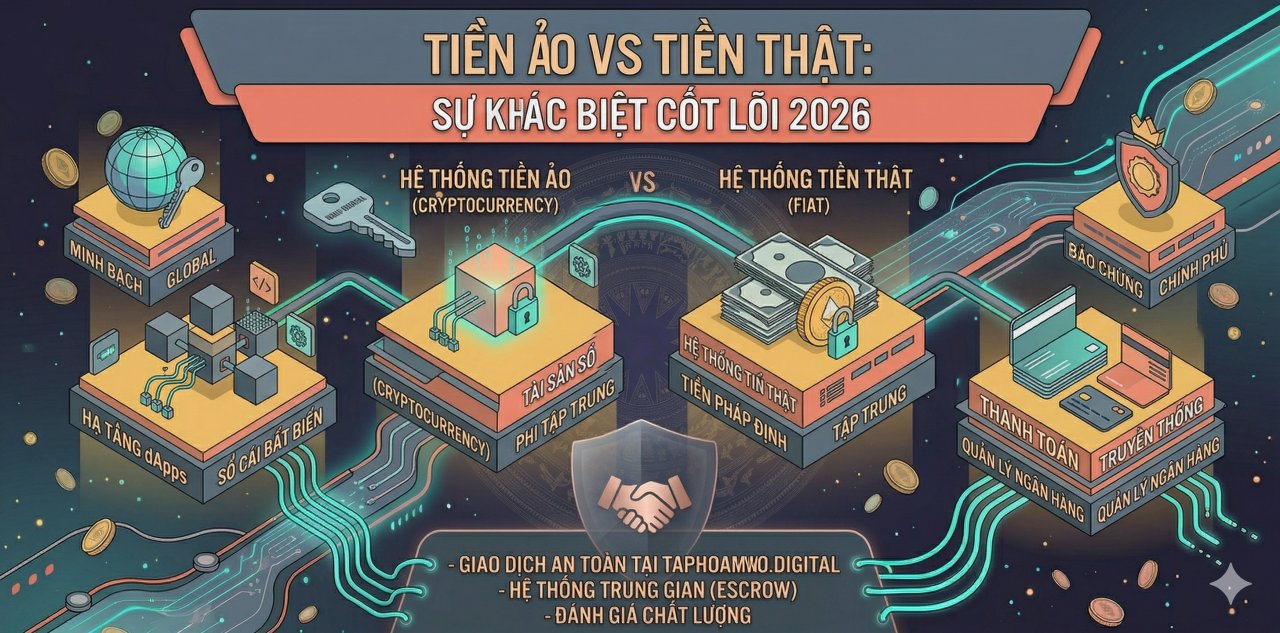 Tiền ảo khác tiền thật như thế nào? Cẩm nang tài chính 2026