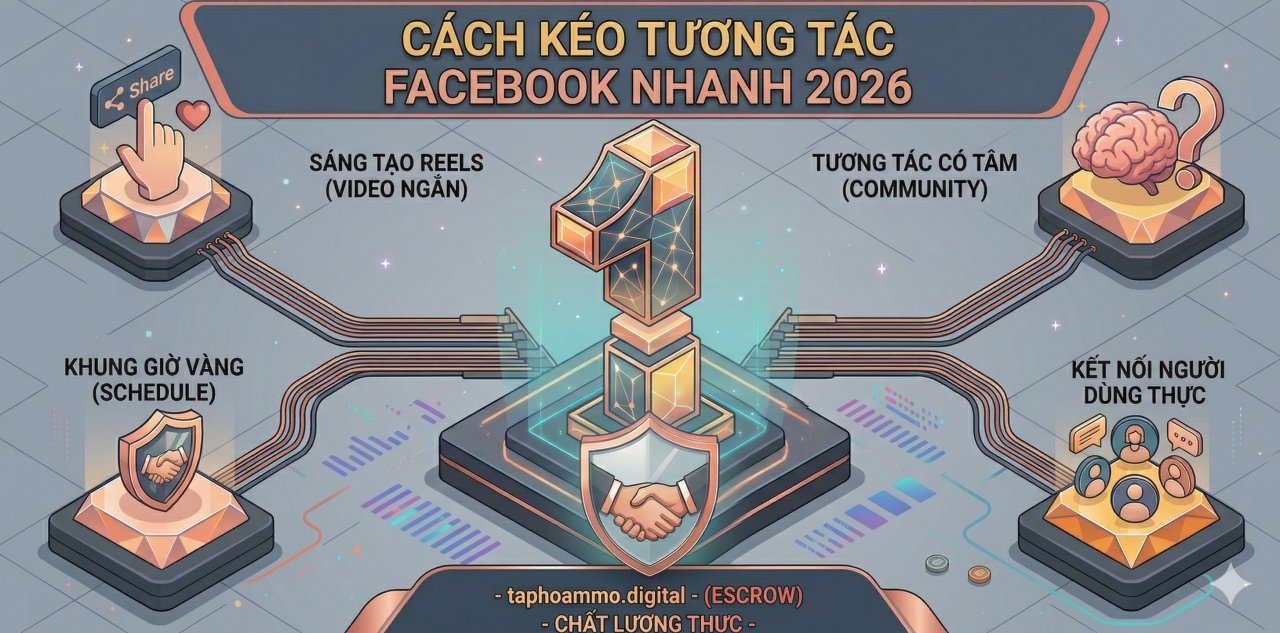 Cách kéo tương tác Facebook nhanh 2026: 3 Bước bùng nổ chỉ số